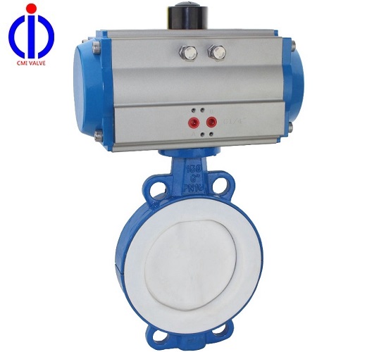 Pneumatic Actuator PTFE/PFA Lined Butterfly Valve